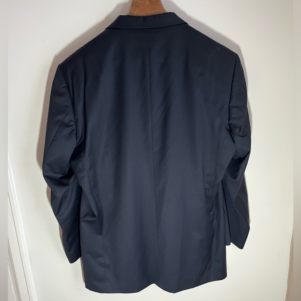 Manzini Uomo Super 120 Wool Single Breasted 3 Button Navy Men's Blazer - Picture 5 of 12